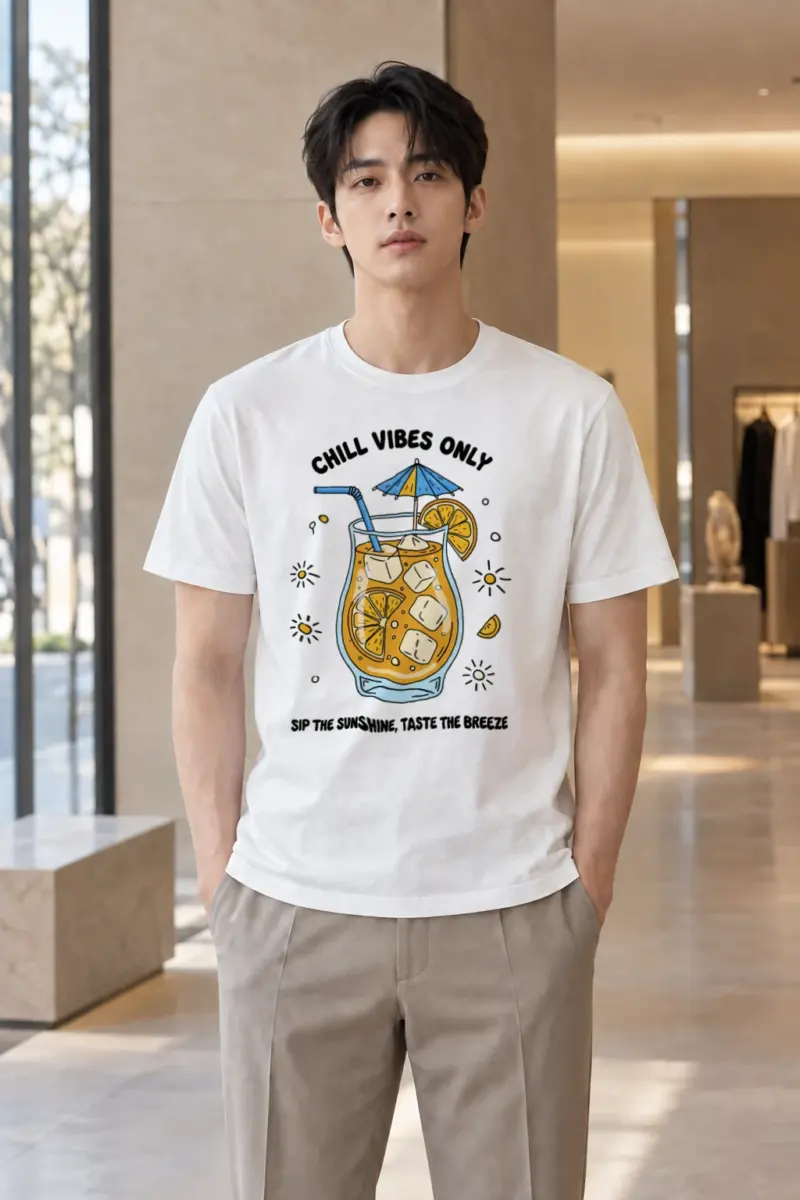 "Sunny Sips" Heavyweight Unisex Crewneck T-shirt | Gildan 5000