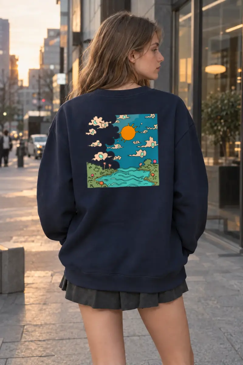 "Sunny Wildflower Hills" Heavy Blend Unisex Crewneck Sweatshirt | Gildan 18000