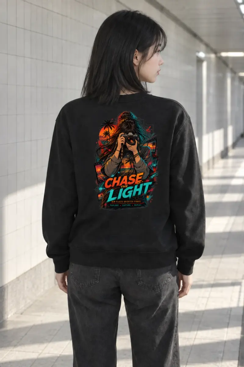 "Sunset Frame Run" Heavy Blend Unisex Crewneck Sweatshirt | Gildan 18000