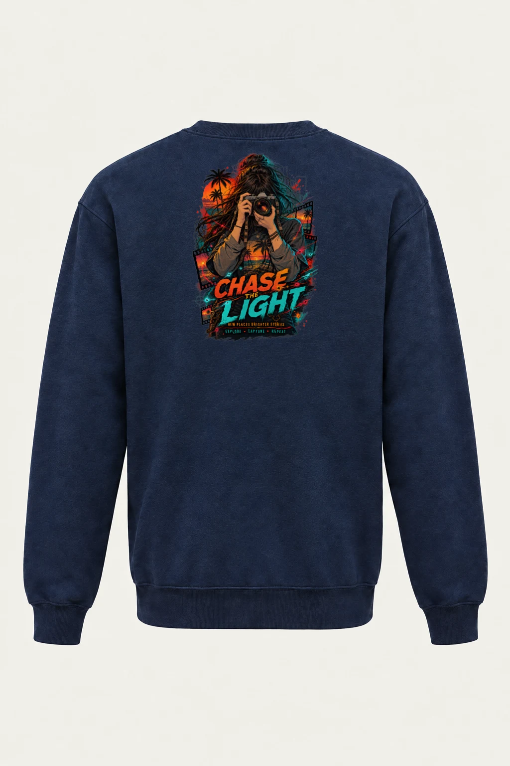 "Sunset Frame Run" Heavy Blend Unisex Crewneck Sweatshirt | Gildan 18000