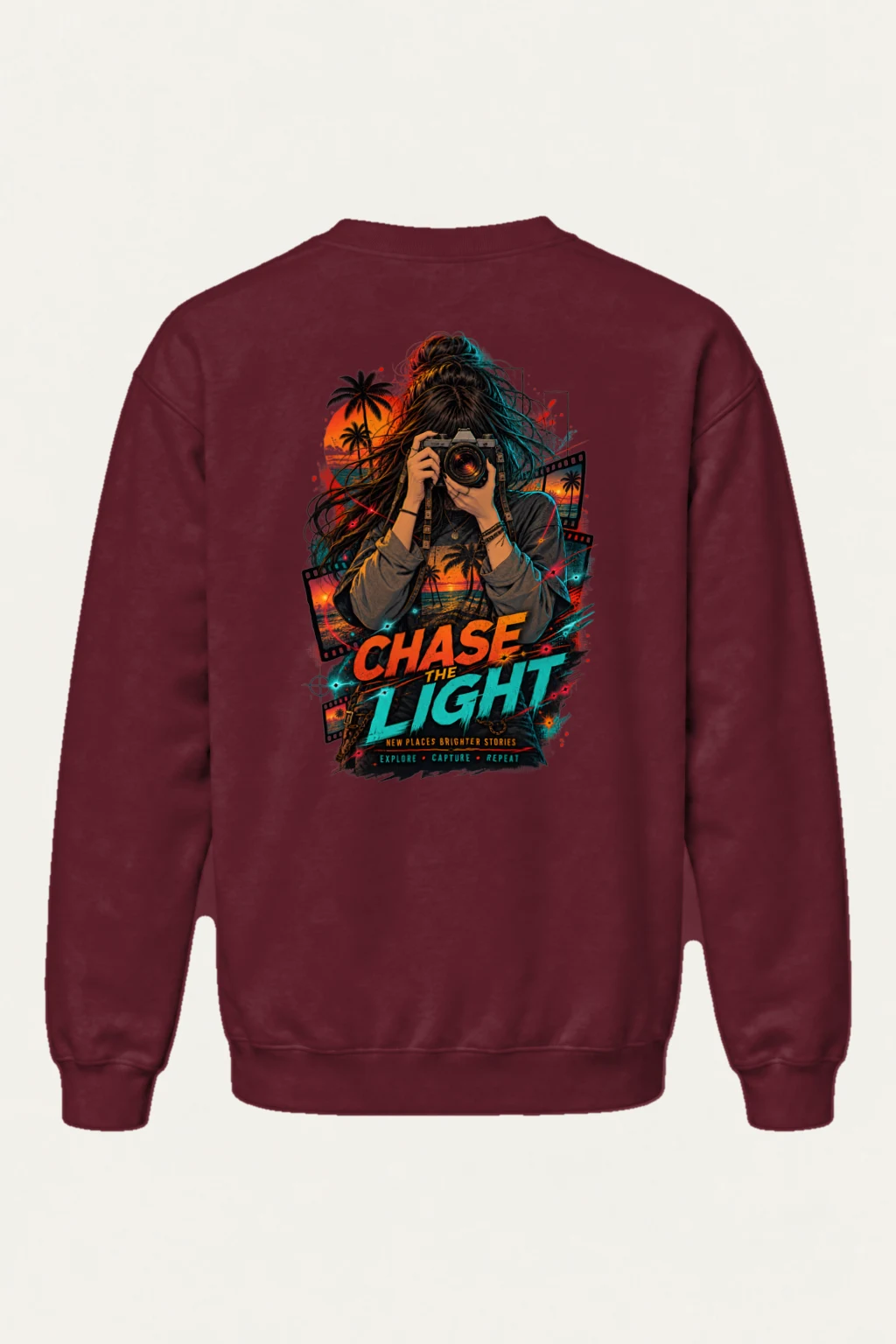 "Sunset Frame Run" Heavy Blend Unisex Crewneck Sweatshirt | Gildan 18000