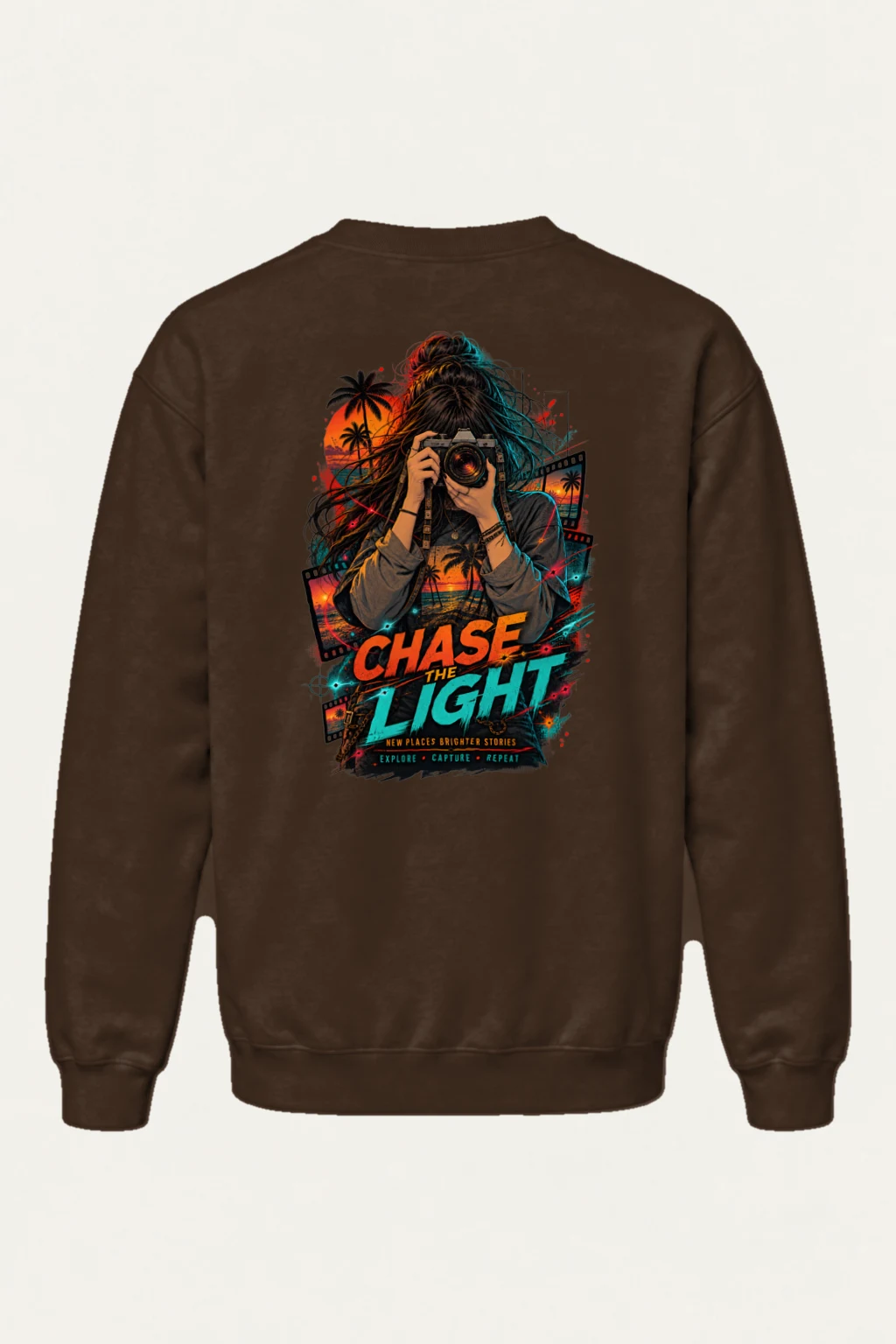"Sunset Frame Run" Heavy Blend Unisex Crewneck Sweatshirt | Gildan 18000