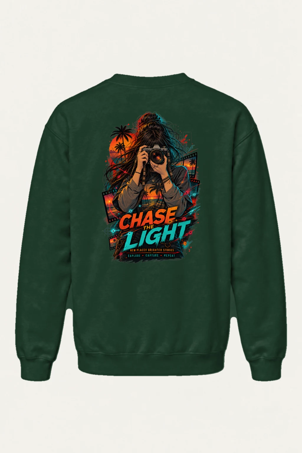 "Sunset Frame Run" Heavy Blend Unisex Crewneck Sweatshirt | Gildan 18000