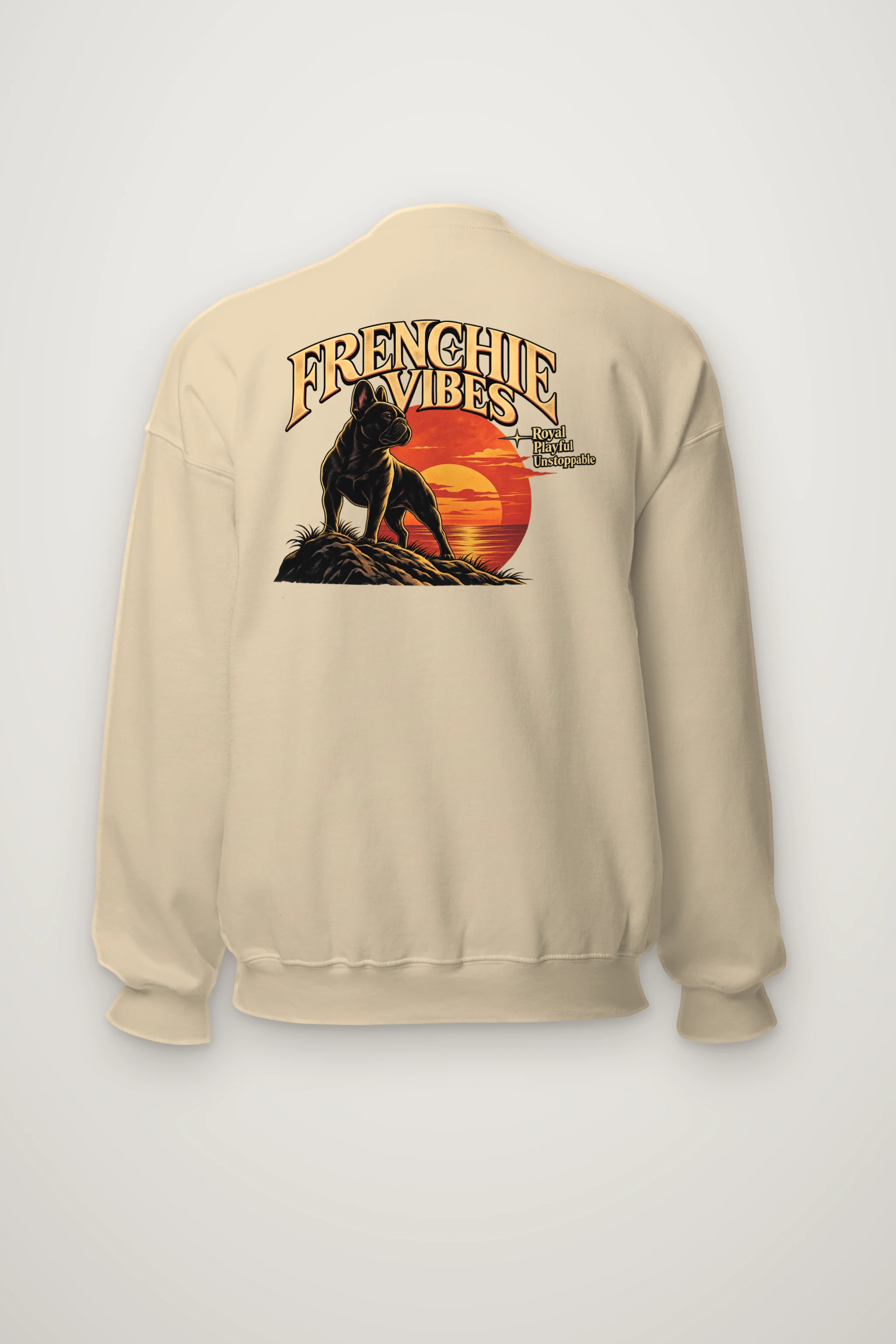 "Sunset French Bulldog" Heavy Blend Unisex Crewneck Sweatshirt
