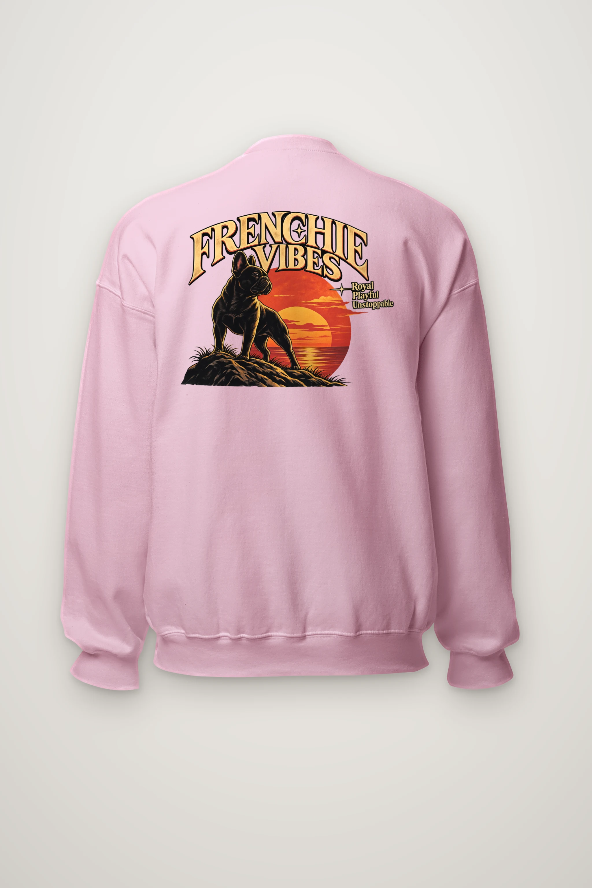 "Sunset French Bulldog" Heavy Blend Unisex Crewneck Sweatshirt