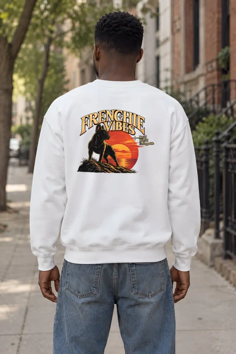 "Sunset French Bulldog" 1 Crewneck Sweatshirt