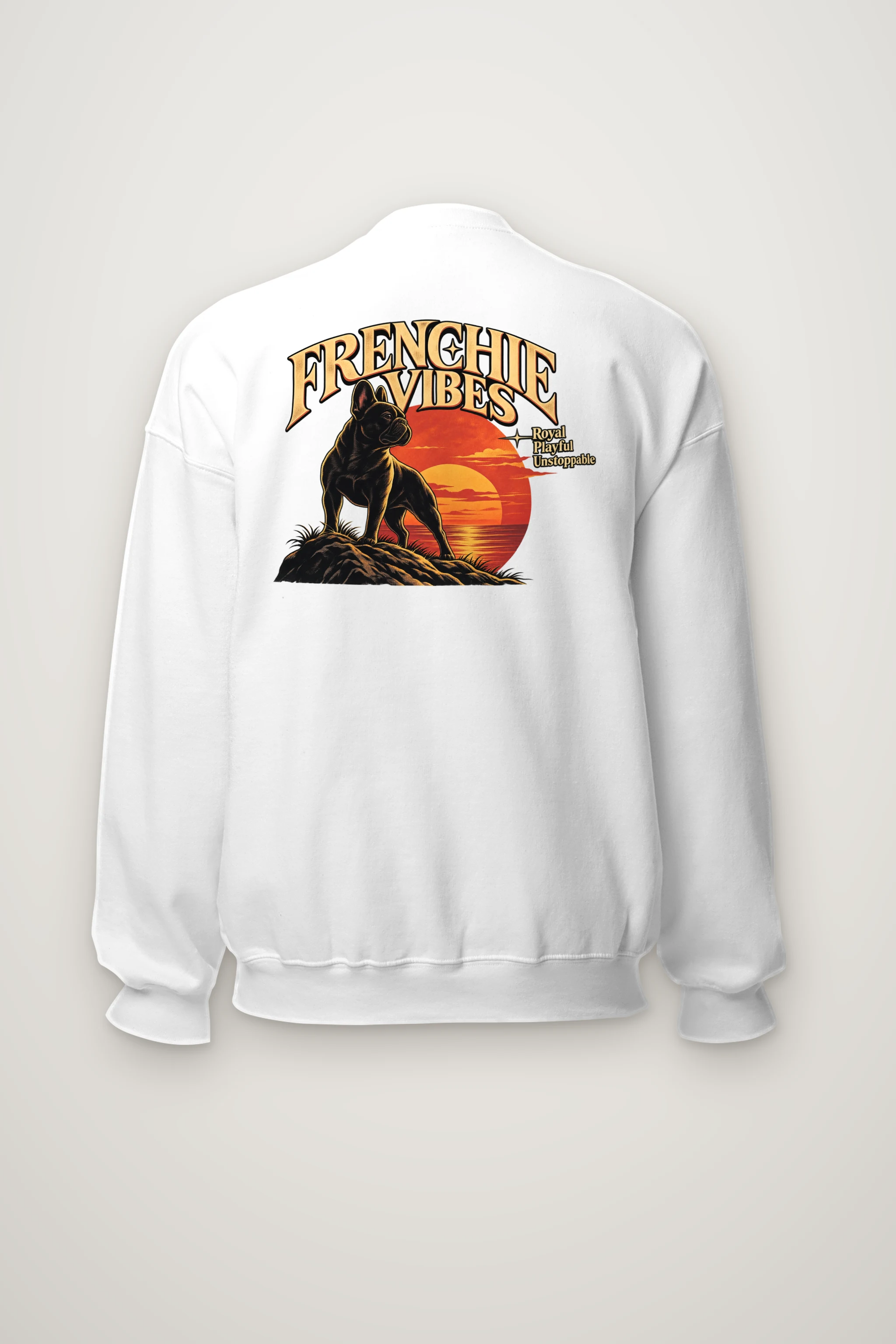 "Sunset French Bulldog" Heavy Blend Unisex Crewneck Sweatshirt