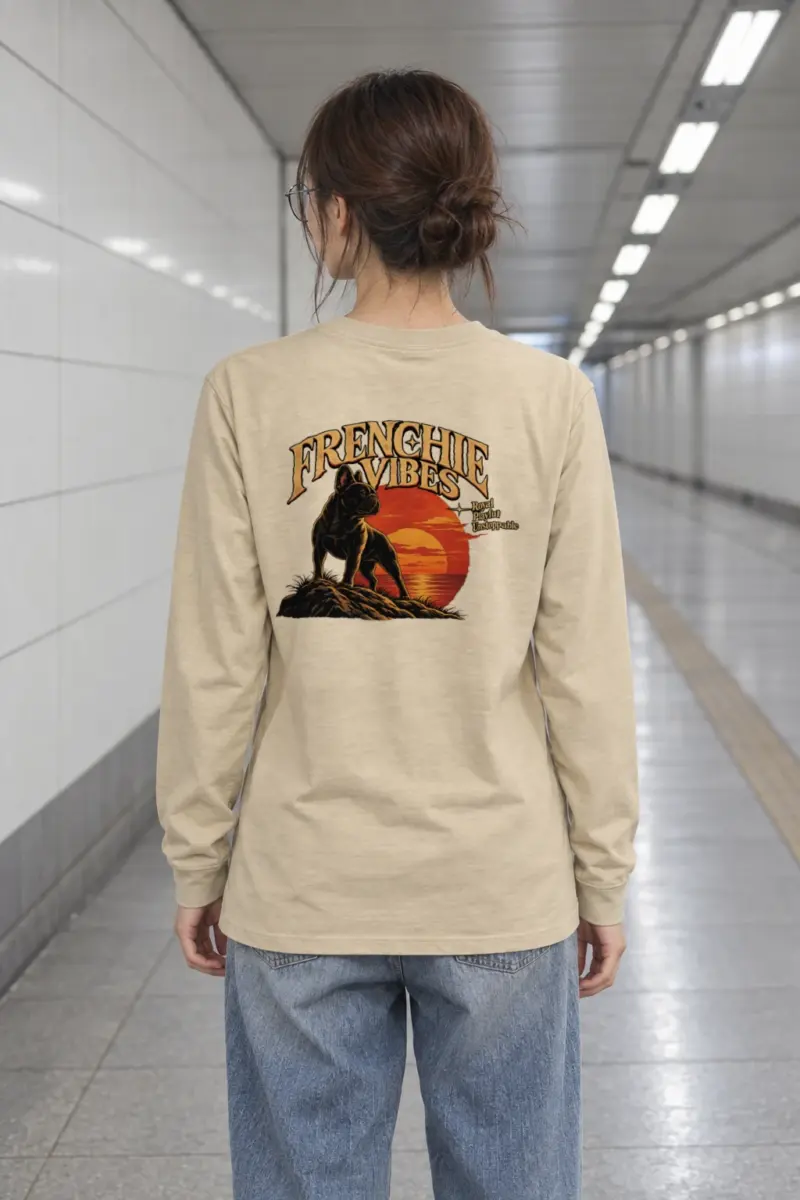 "Sunset French Bulldog" Unisex Longsleeve T-shirt
