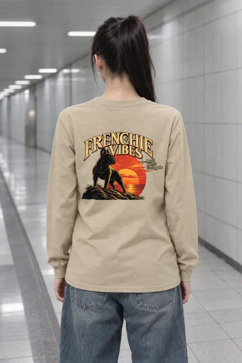 "Sunset French Bulldog" Unisex Longsleeve T-shirt