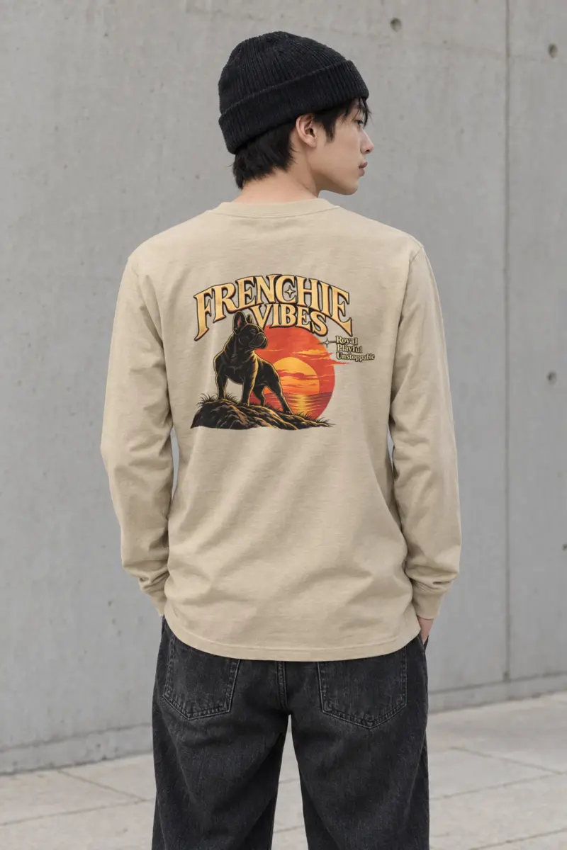 "Sunset French Bulldog" Unisex Longsleeve T-shirt