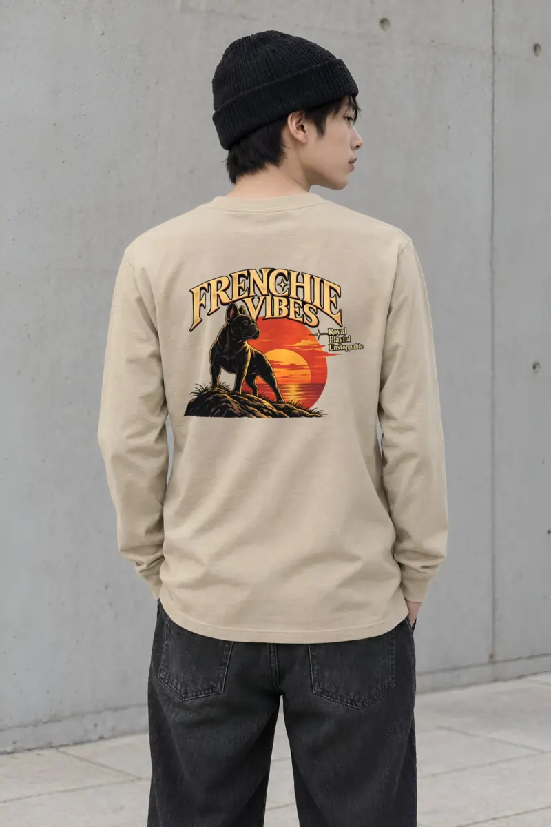 "Sunset French Bulldog" Unisex Longsleeve T-shirt