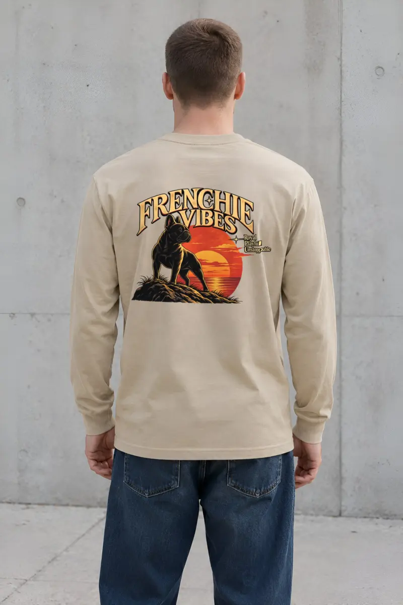 "Sunset French Bulldog" Unisex Longsleeve T-shirt