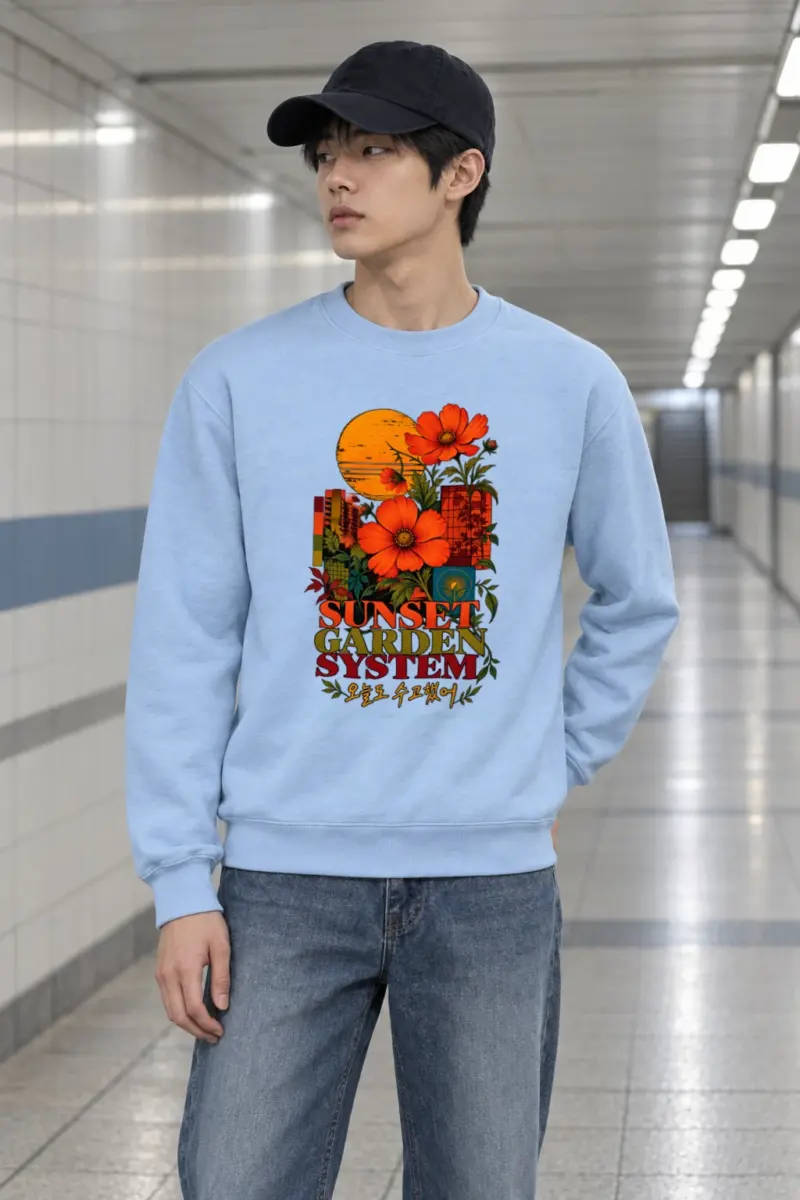 "Sunset Garden System" Heavy Blend Unisex Crewneck Sweatshirt