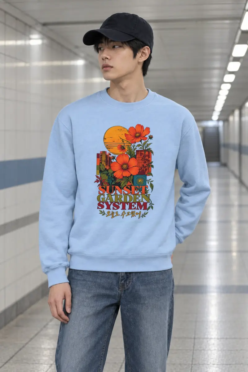 "Sunset Garden System" Heavy Blend Unisex Crewneck Sweatshirt
