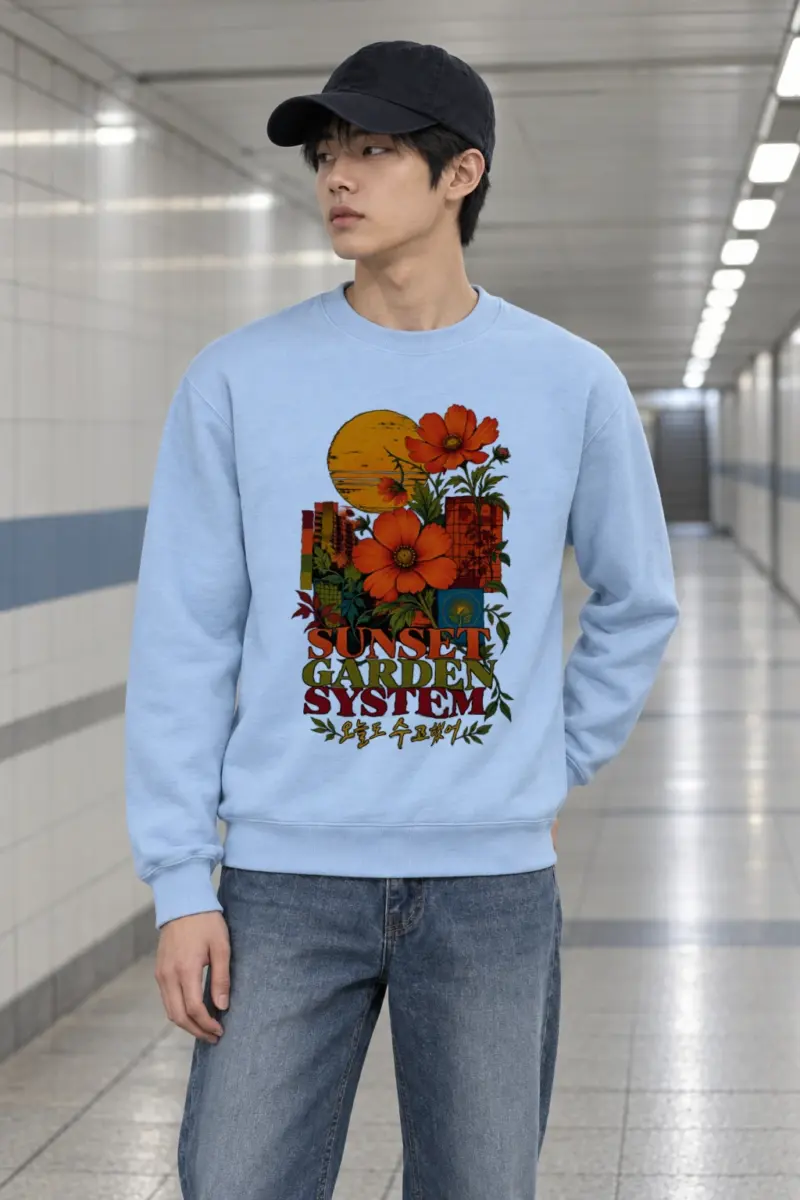 "Sunset Garden System" Heavy Blend Unisex Crewneck Sweatshirt