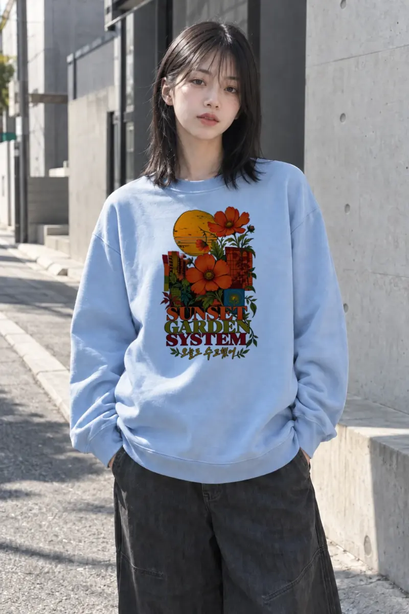 "Sunset Garden System" Heavy Blend Unisex Crewneck Sweatshirt | Gildan 18000
