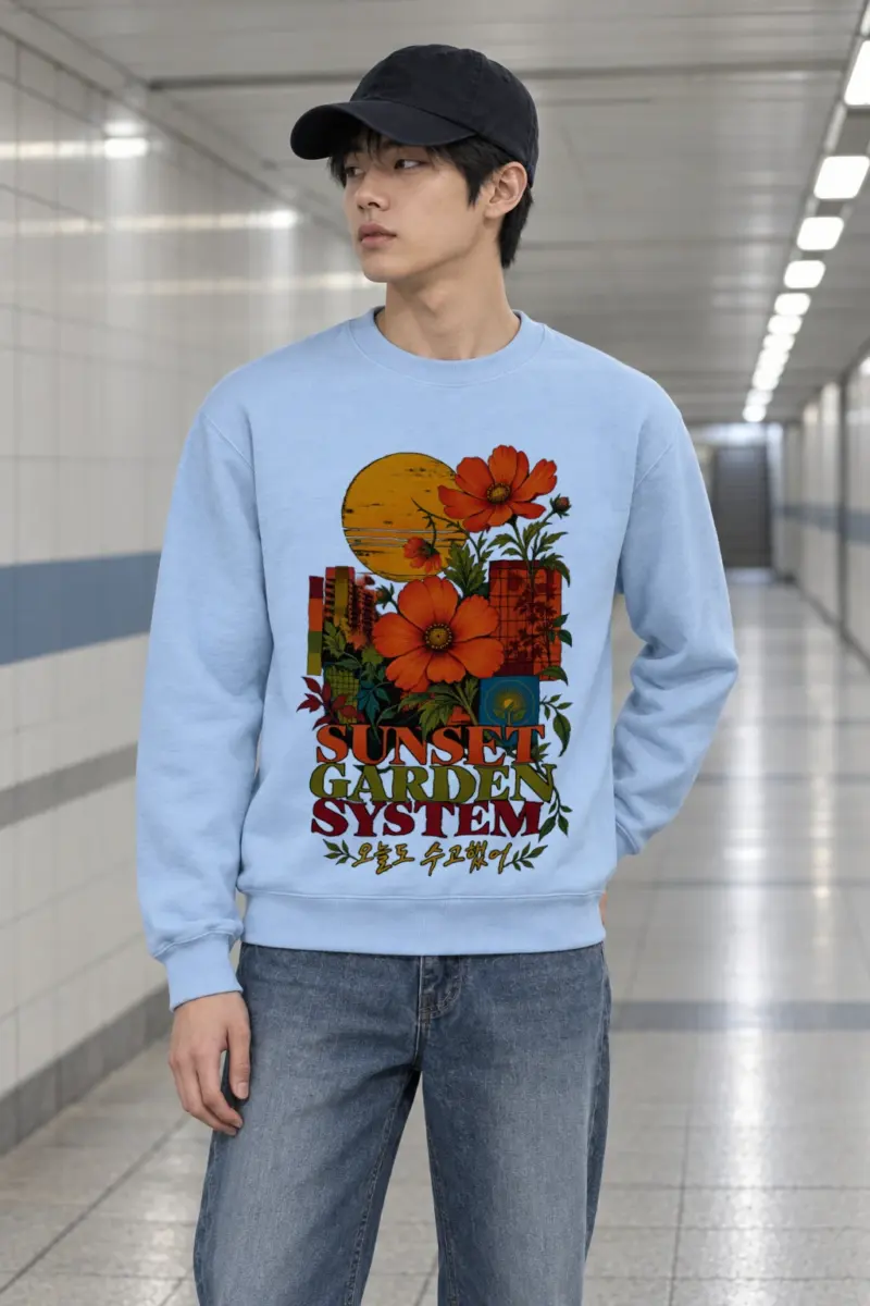 "Sunset Garden System" Heavy Blend Unisex Crewneck Sweatshirt
