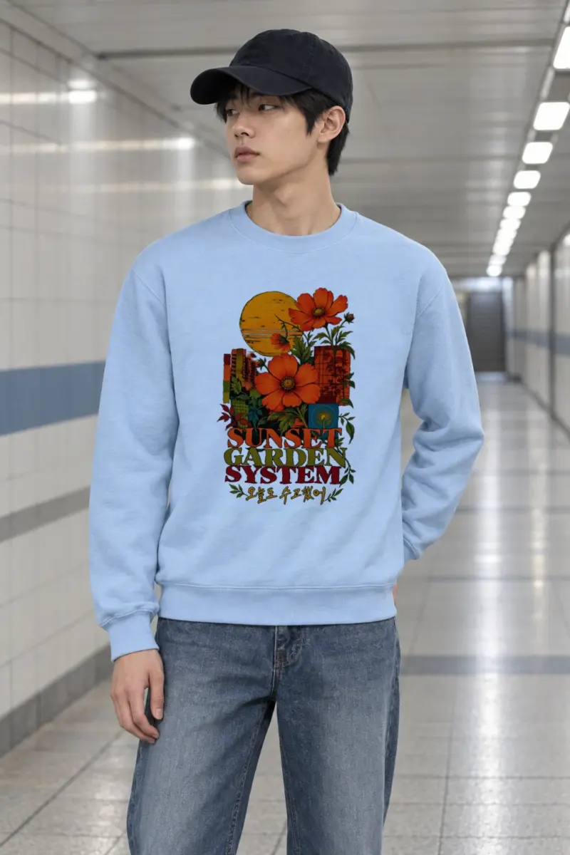 "Sunset Garden System" Heavy Blend Unisex Crewneck Sweatshirt