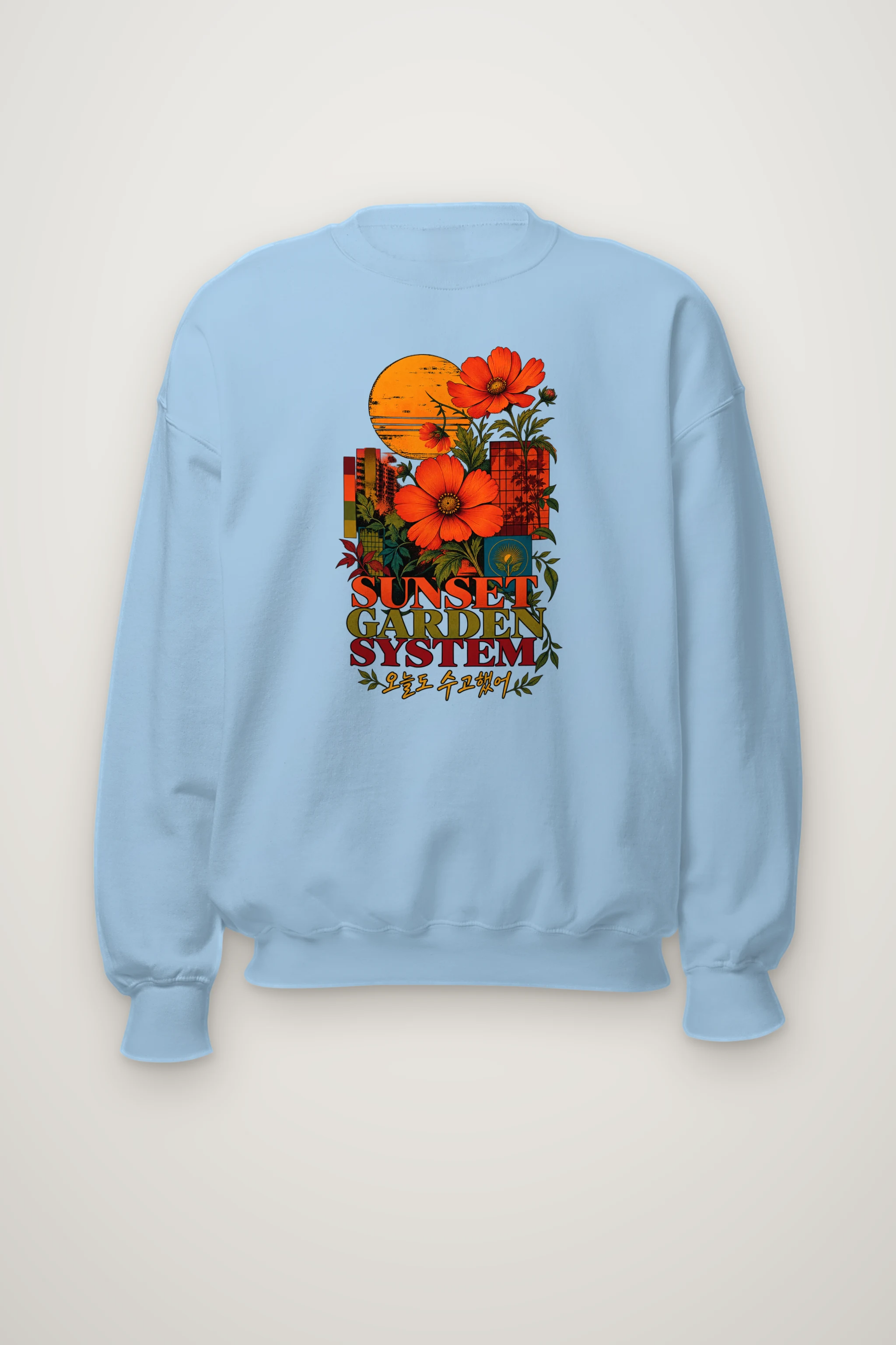 "Sunset Garden System" Heavy Blend Unisex Crewneck Sweatshirt