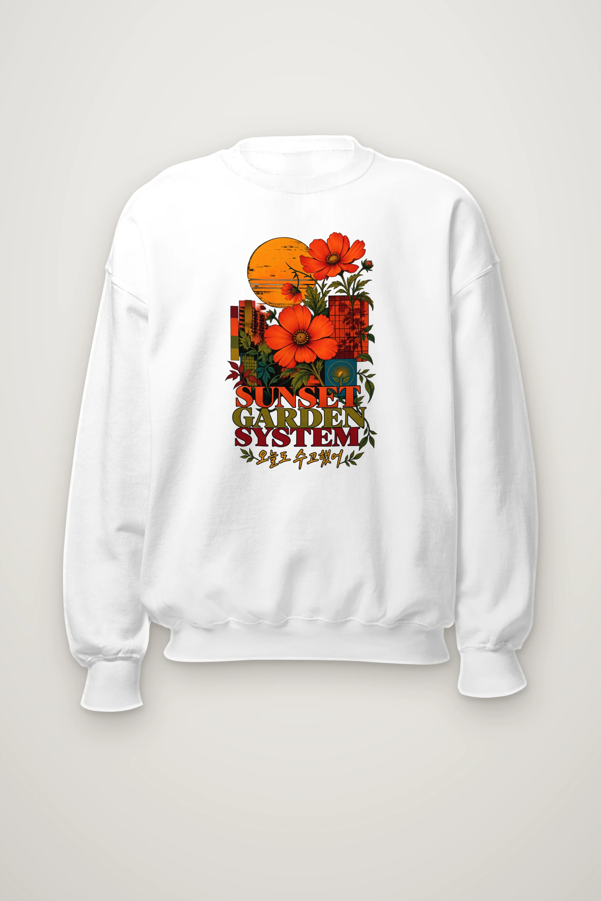 "Sunset Garden System" Heavy Blend Unisex Crewneck Sweatshirt