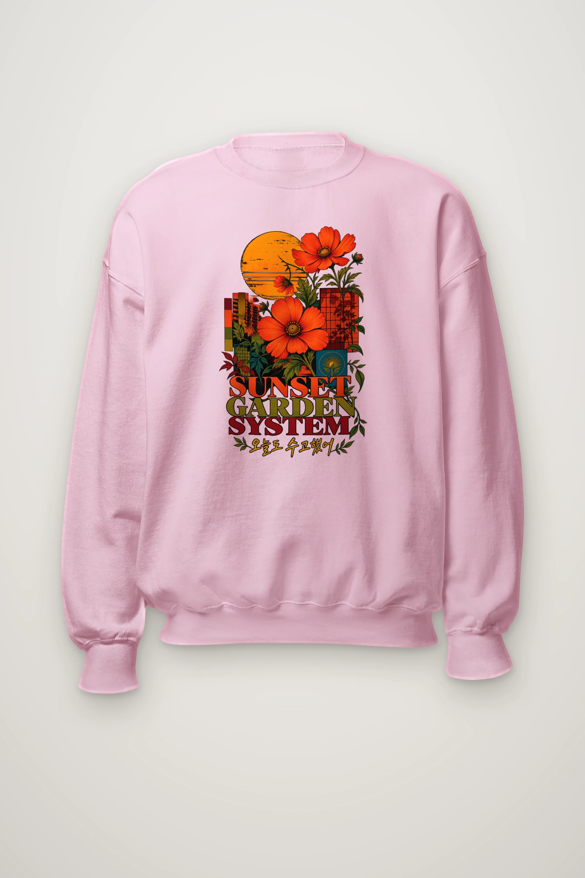 "Sunset Garden System" Heavy Blend Unisex Crewneck Sweatshirt