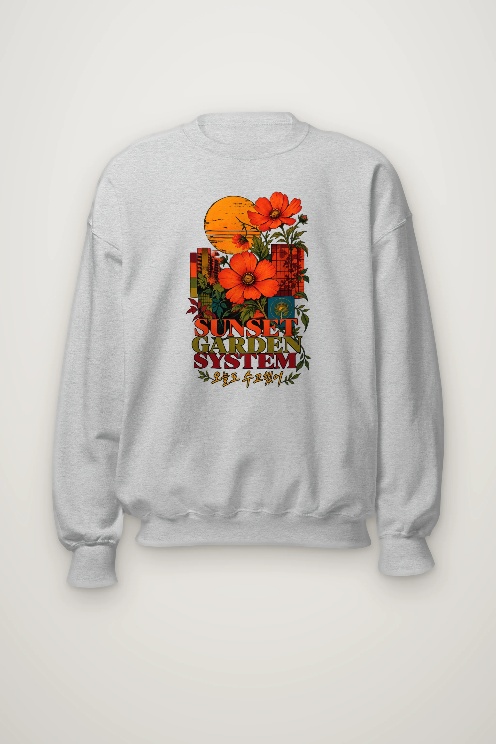 "Sunset Garden System" Heavy Blend Unisex Crewneck Sweatshirt