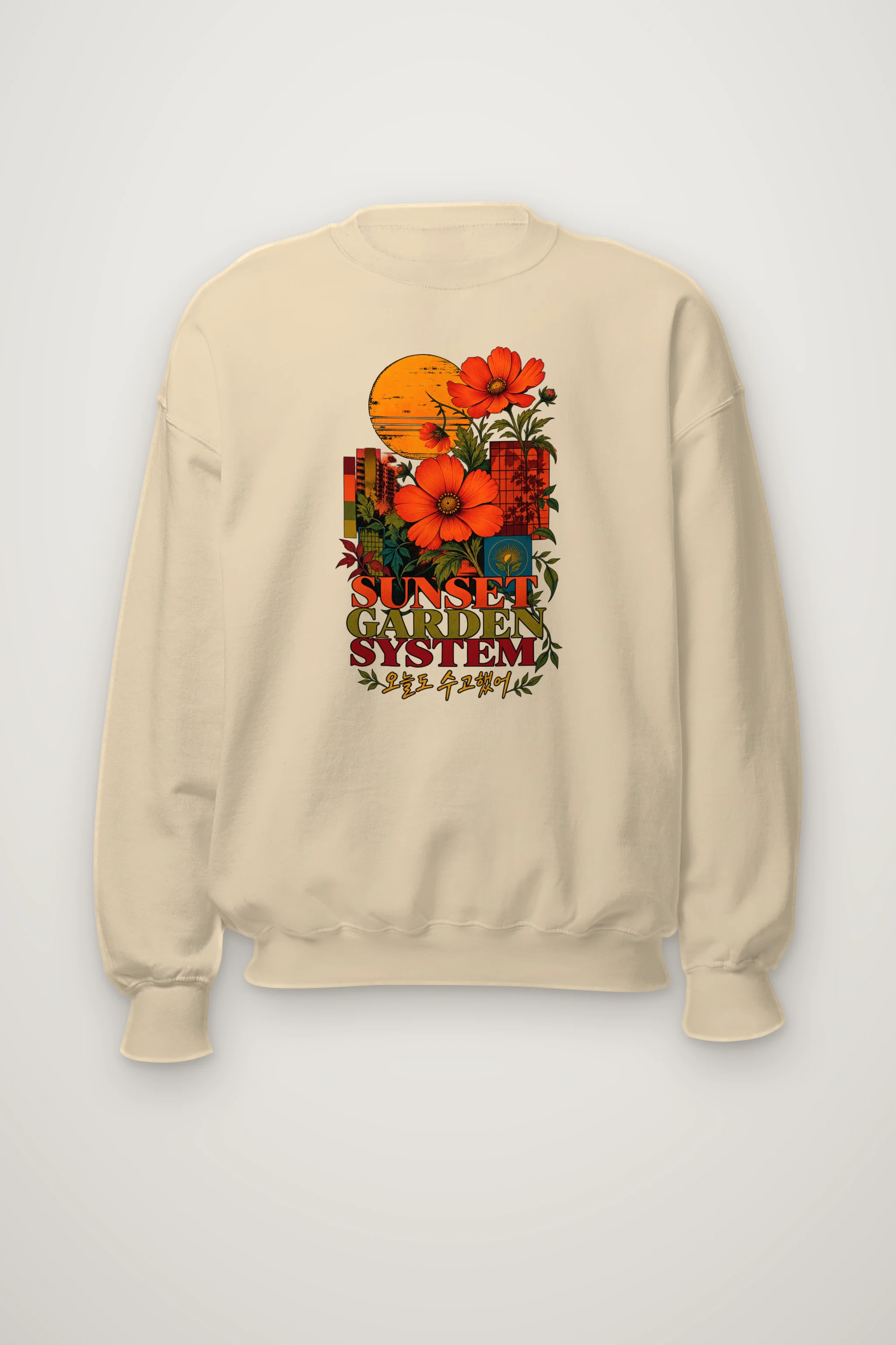 "Sunset Garden System" Heavy Blend Unisex Crewneck Sweatshirt