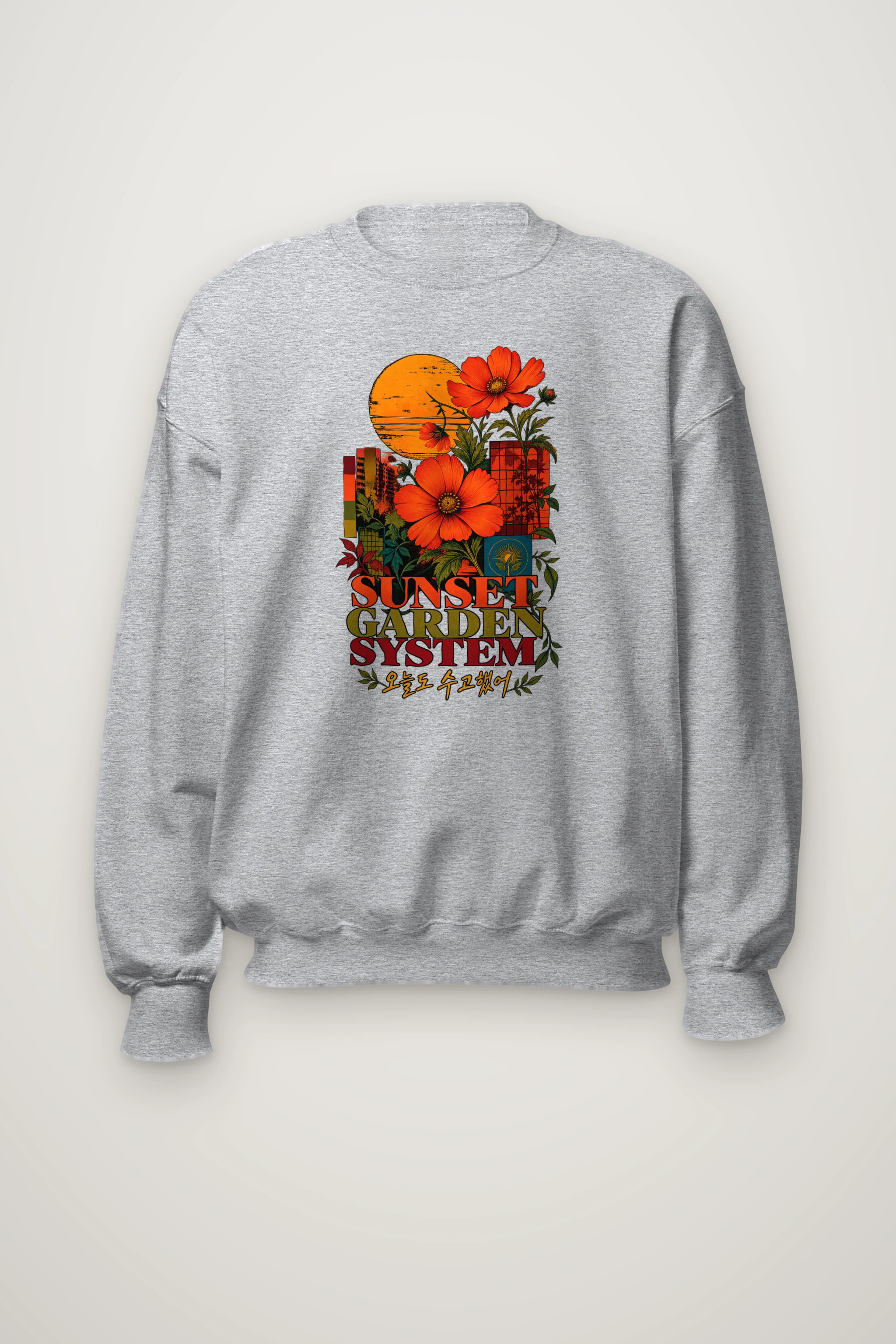 "Sunset Garden System" Heavy Blend Unisex Crewneck Sweatshirt