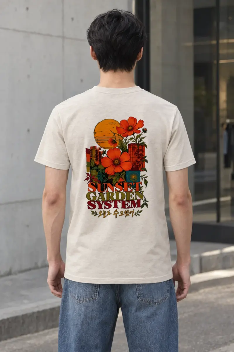 "Sunset Garden System" Heavyweight Unisex Crewneck T-shirt