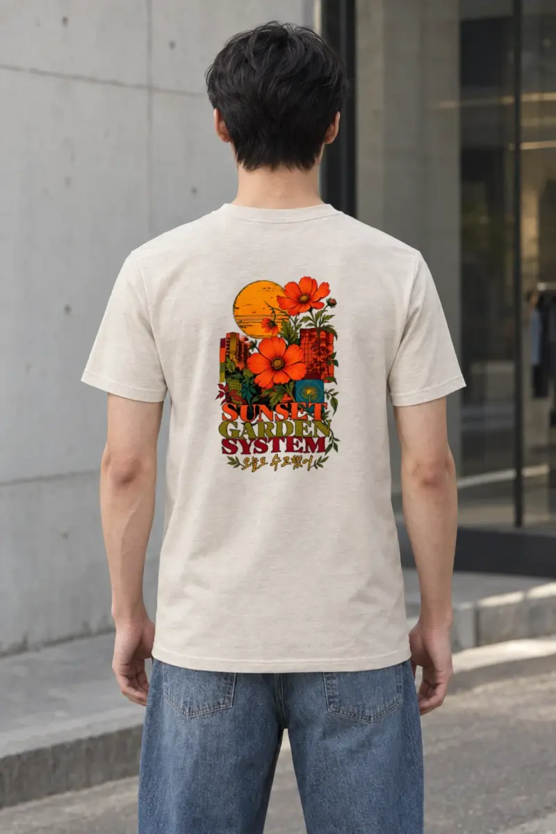 "Sunset Garden System" Heavyweight Unisex Crewneck T-shirt