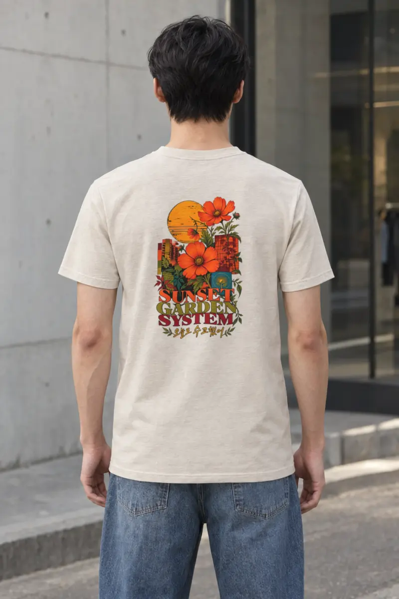 "Sunset Garden System" Heavyweight Unisex Crewneck T-shirt