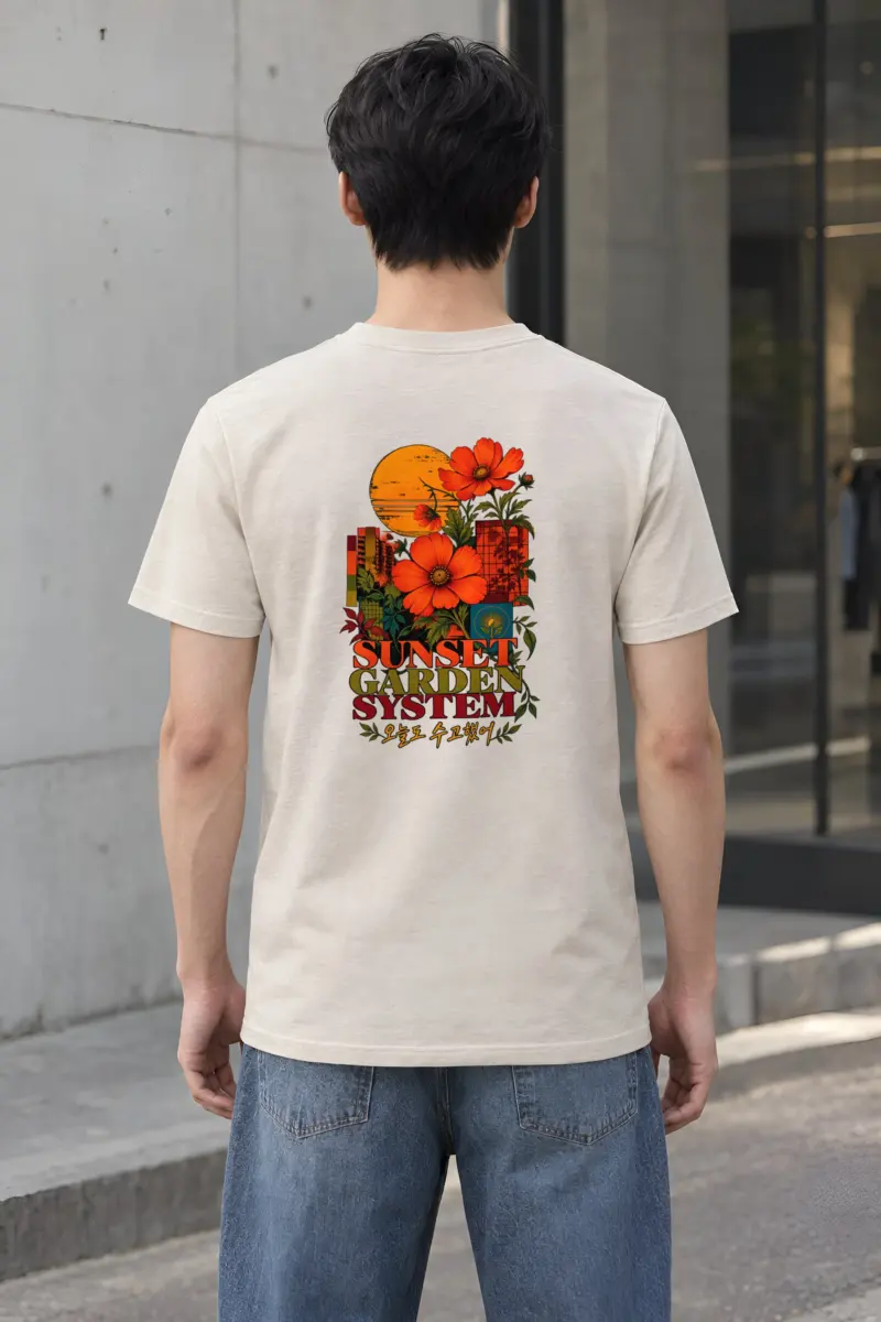 "Sunset Garden System" Heavyweight Unisex Crewneck T-shirt
