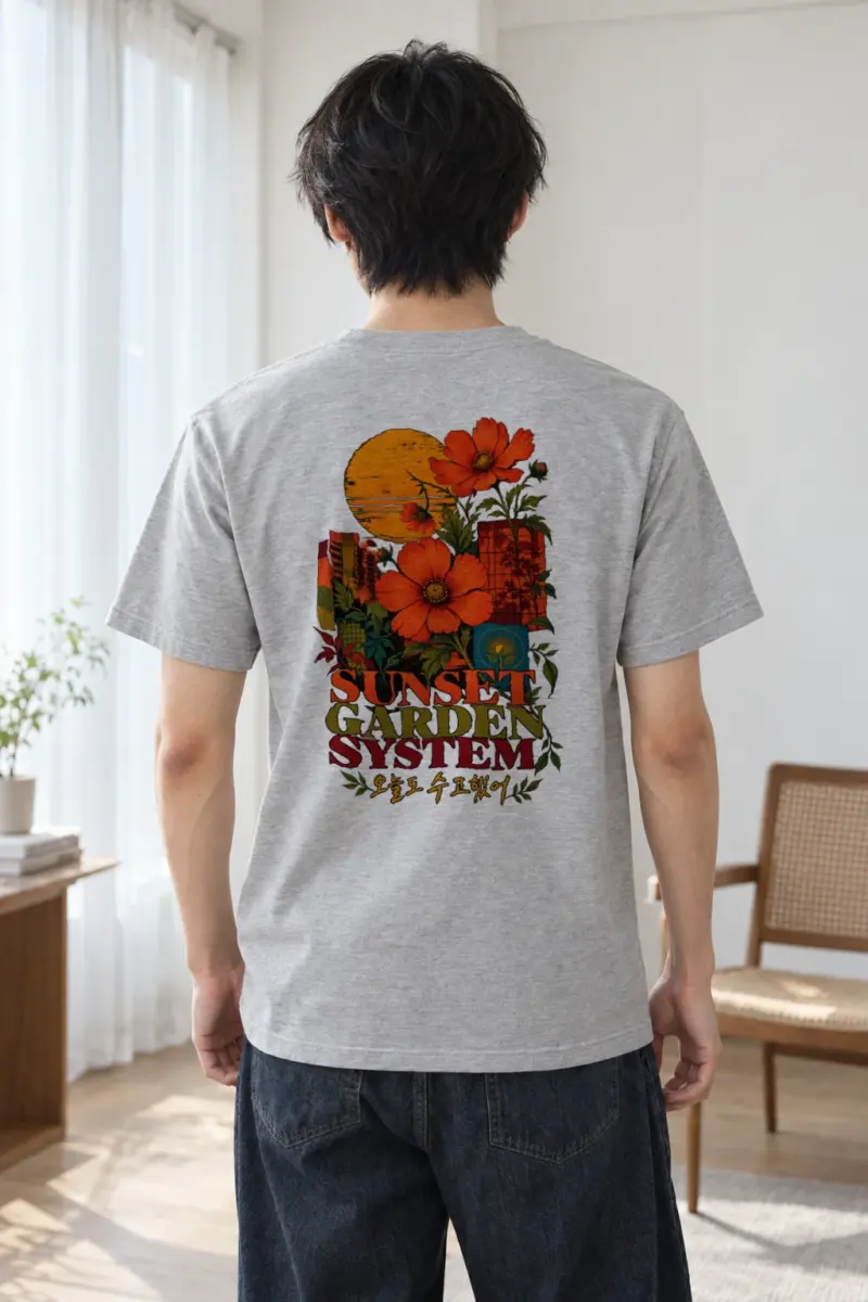 "Sunset Garden System" Heavyweight Unisex Crewneck T-shirt