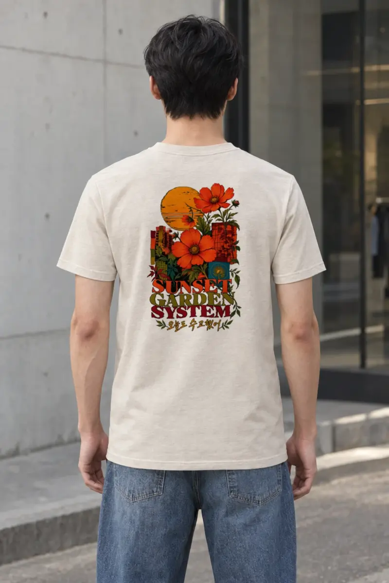 "Sunset Garden System" Heavyweight Unisex Crewneck T-shirt