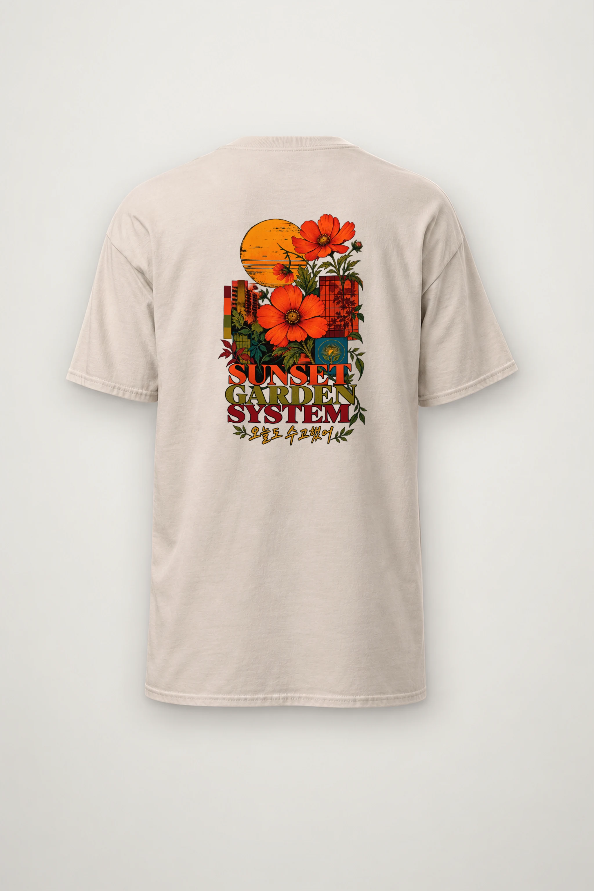 "Sunset Garden System" Heavyweight Unisex Crewneck T-shirt