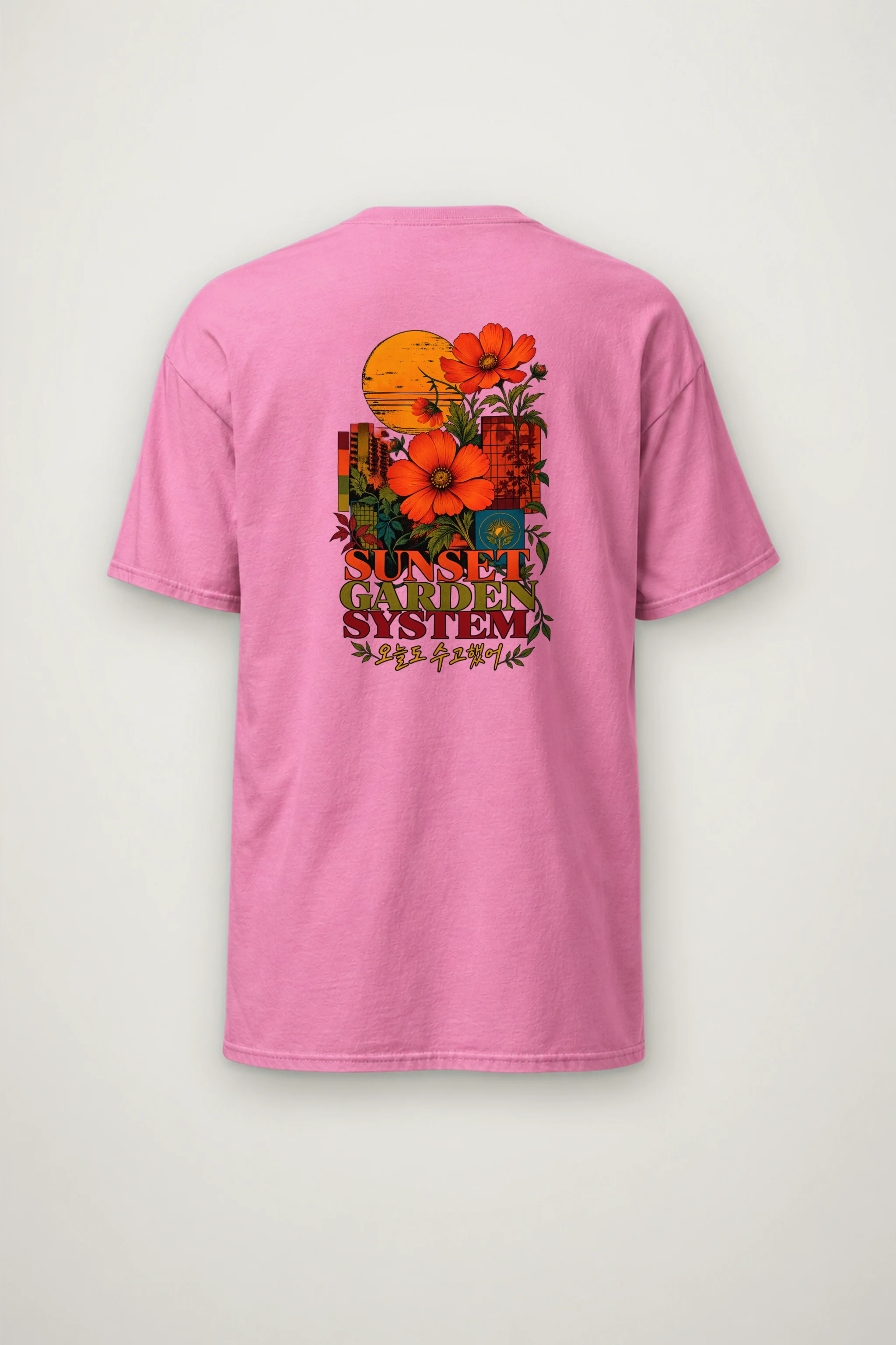 "Sunset Garden System" Heavyweight Unisex Crewneck T-shirt