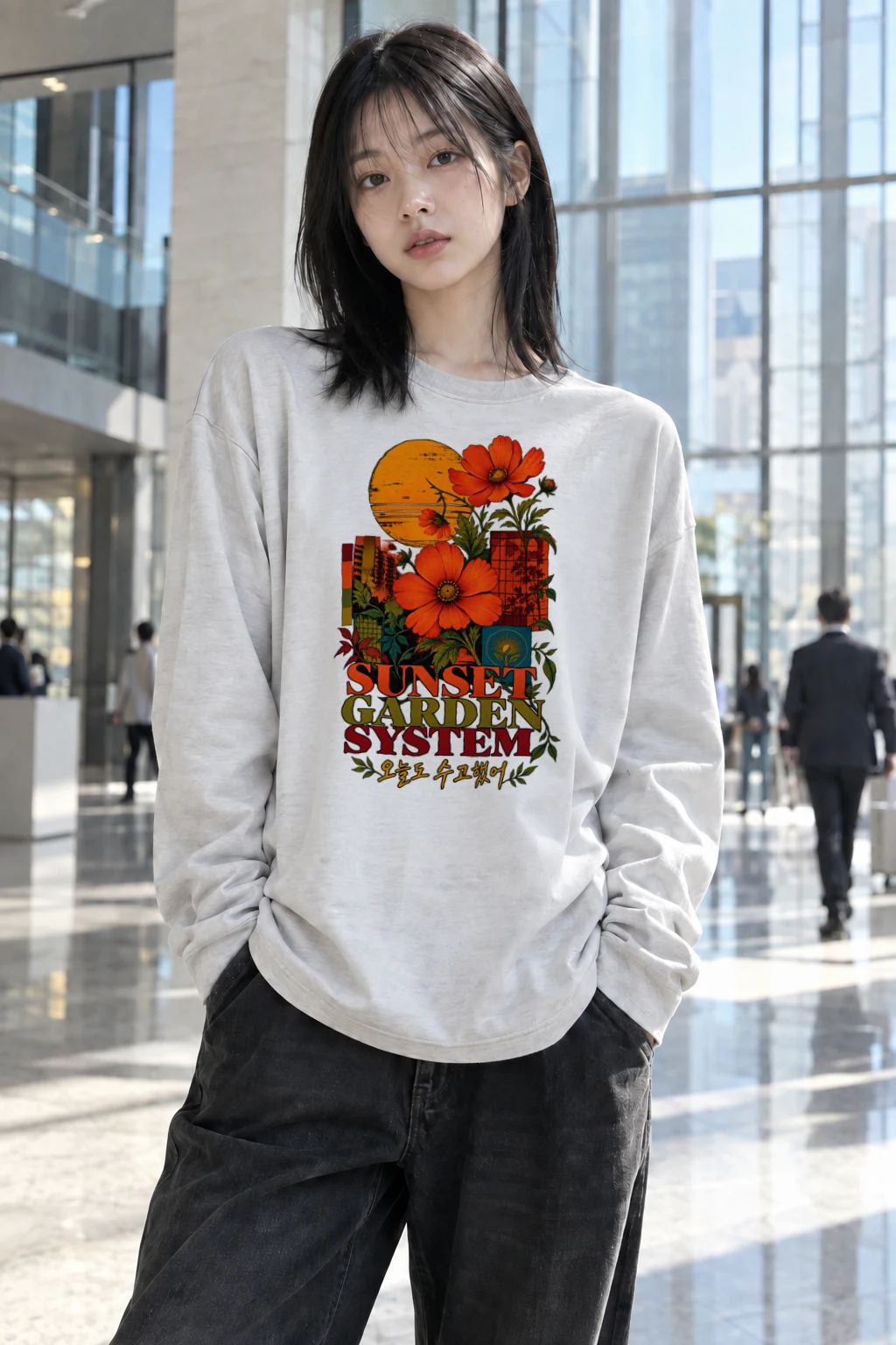 "Sunset Garden System" Unisex Longsleeve T-shirt | Gildan 2400