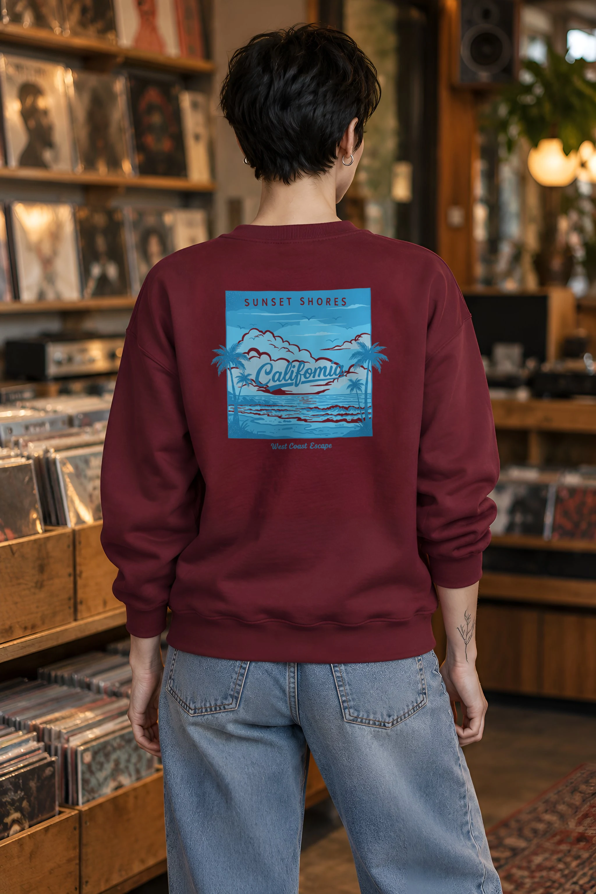 "Sunset Shores" 1 Crewneck Sweatshirt