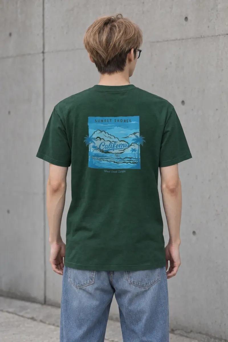 "Sunset Shores" Heavyweight Unisex Crewneck T-shirt