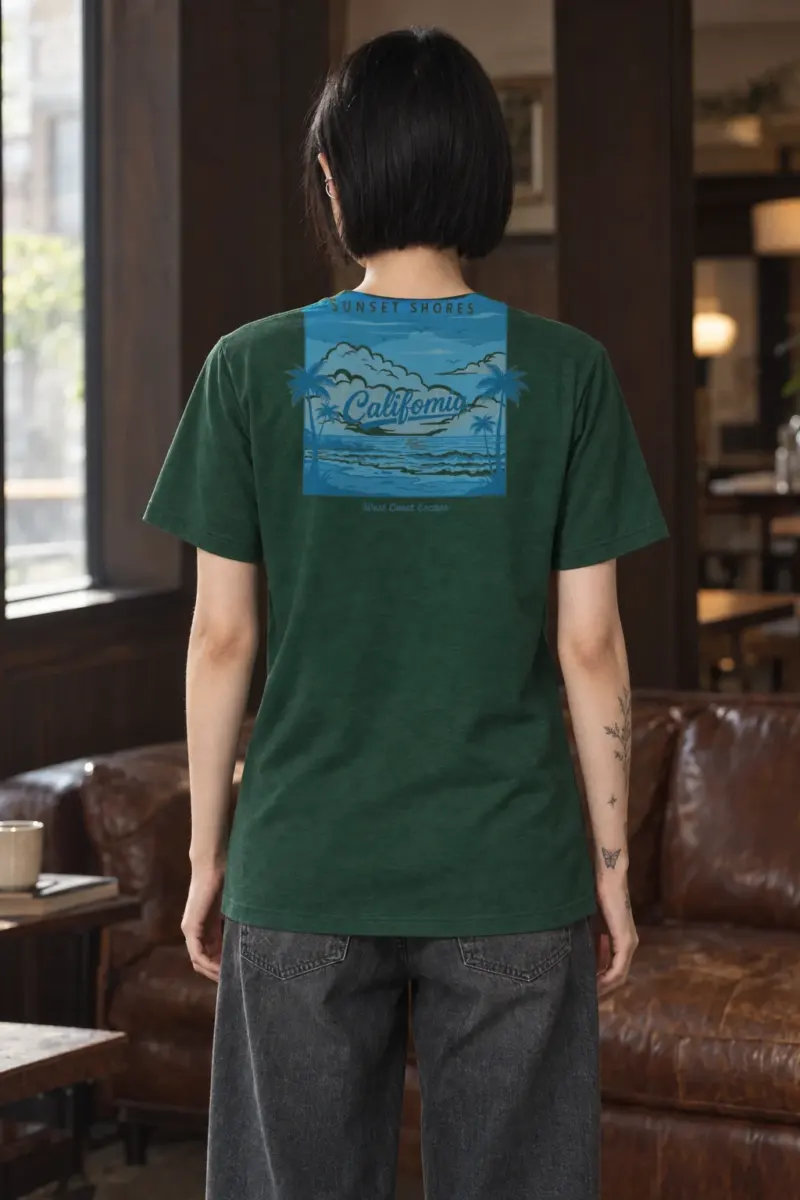 "Sunset Shores" Heavyweight Unisex Crewneck T-shirt