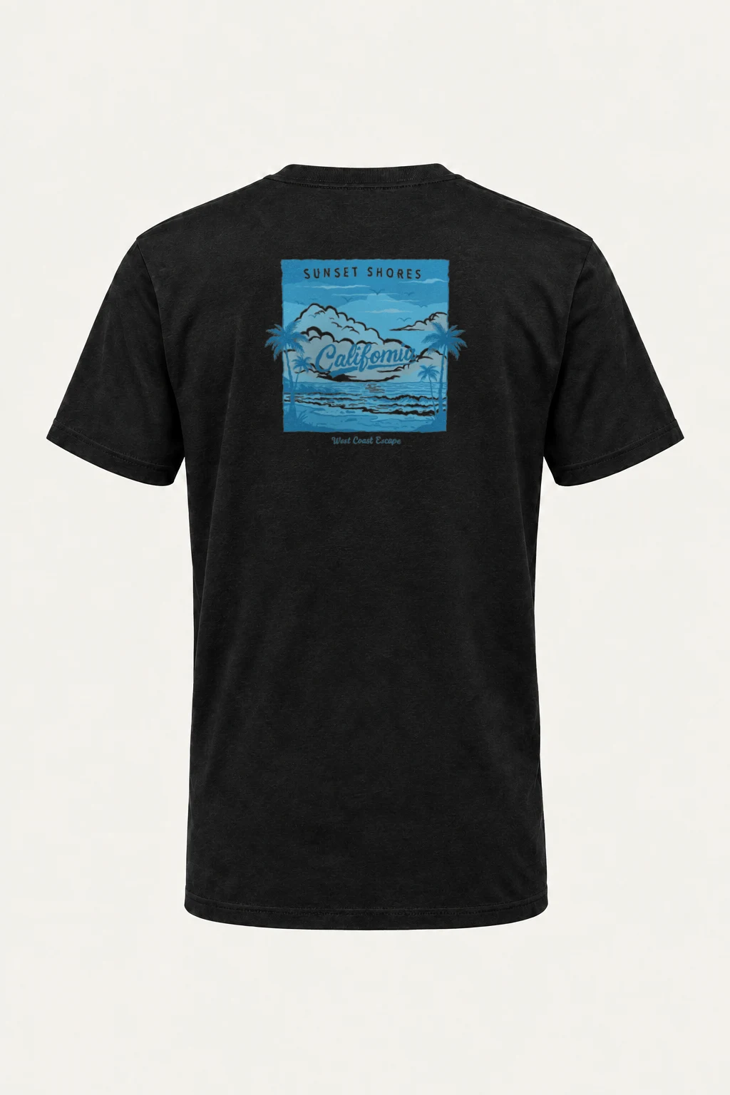 "Sunset Shores" Heavyweight Unisex Crewneck T-shirt | Gildan 5000