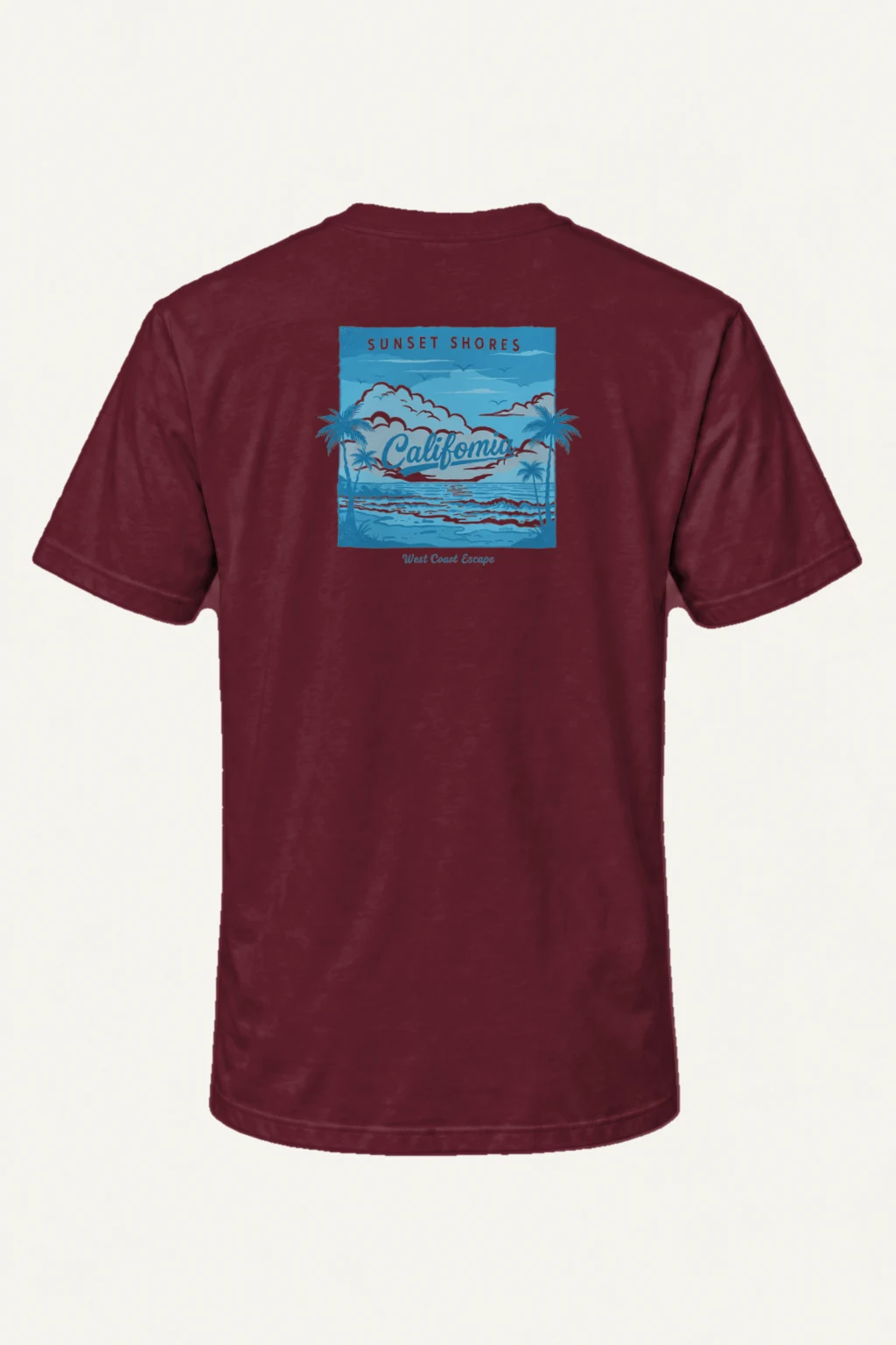 "Sunset Shores" Heavyweight Unisex Crewneck T-shirt | Gildan 5000