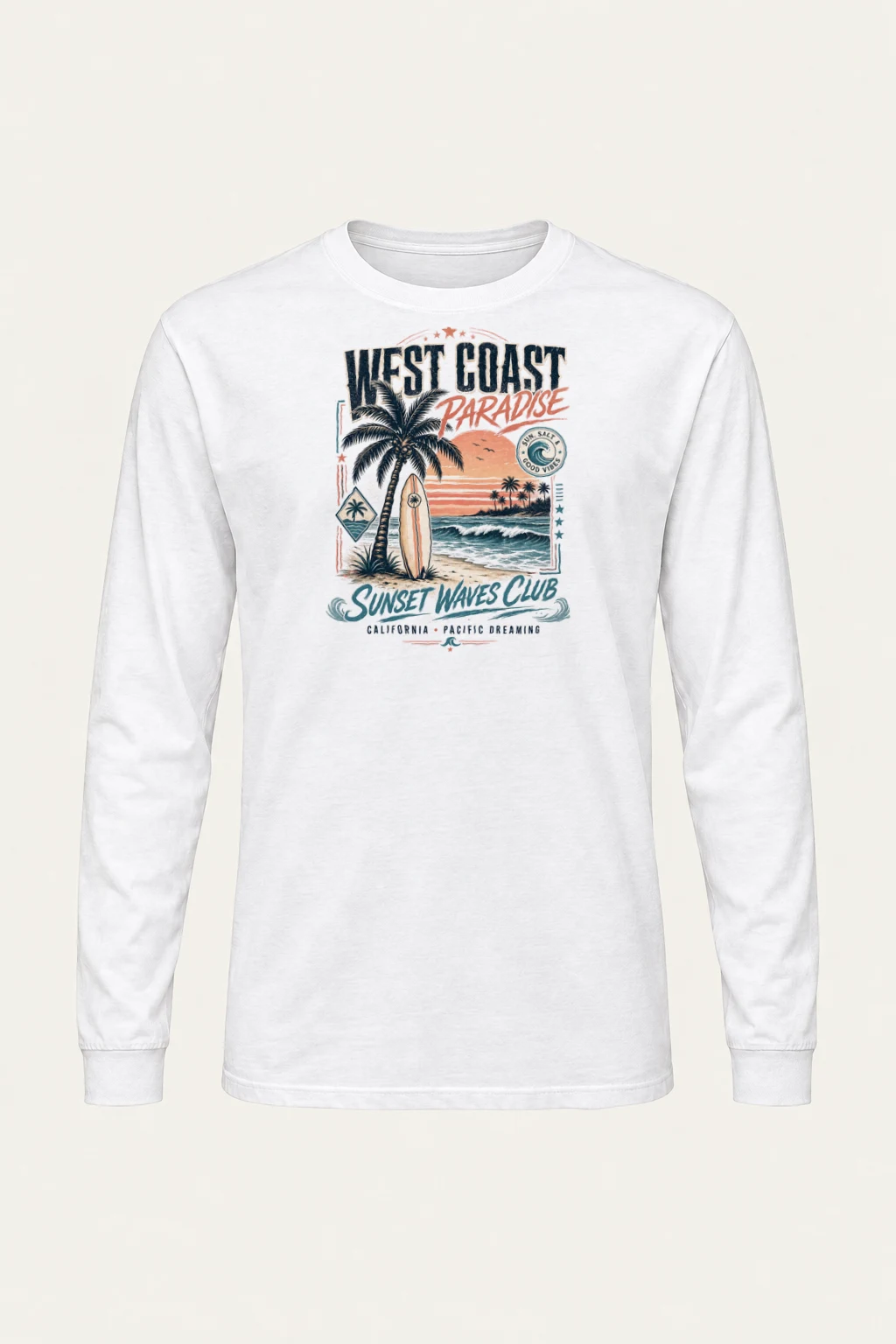 "Sunset Waves Club" Unisex Longsleeve T-shirt | Gildan 2400