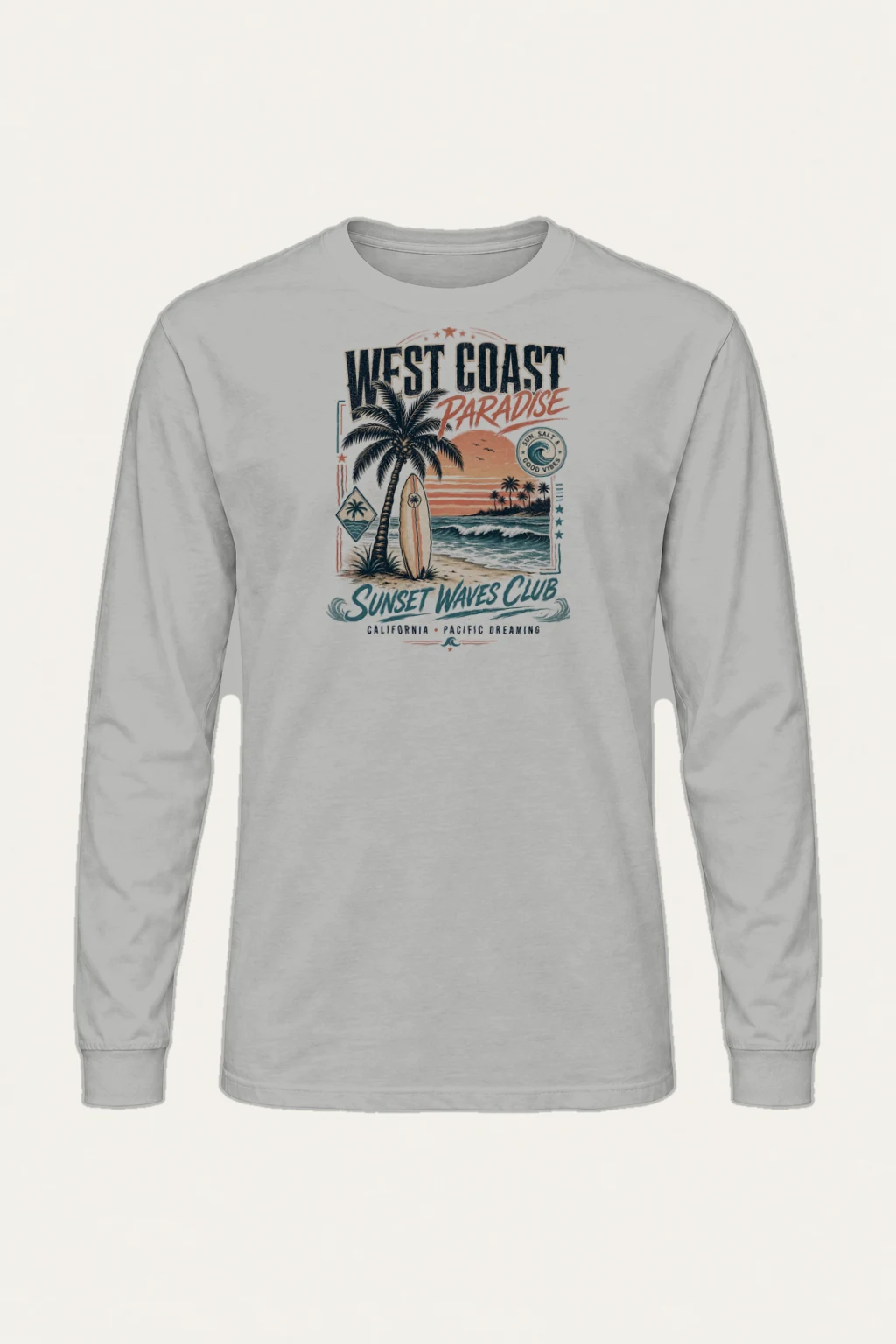 "Sunset Waves Club" Unisex Longsleeve T-shirt | Gildan 2400