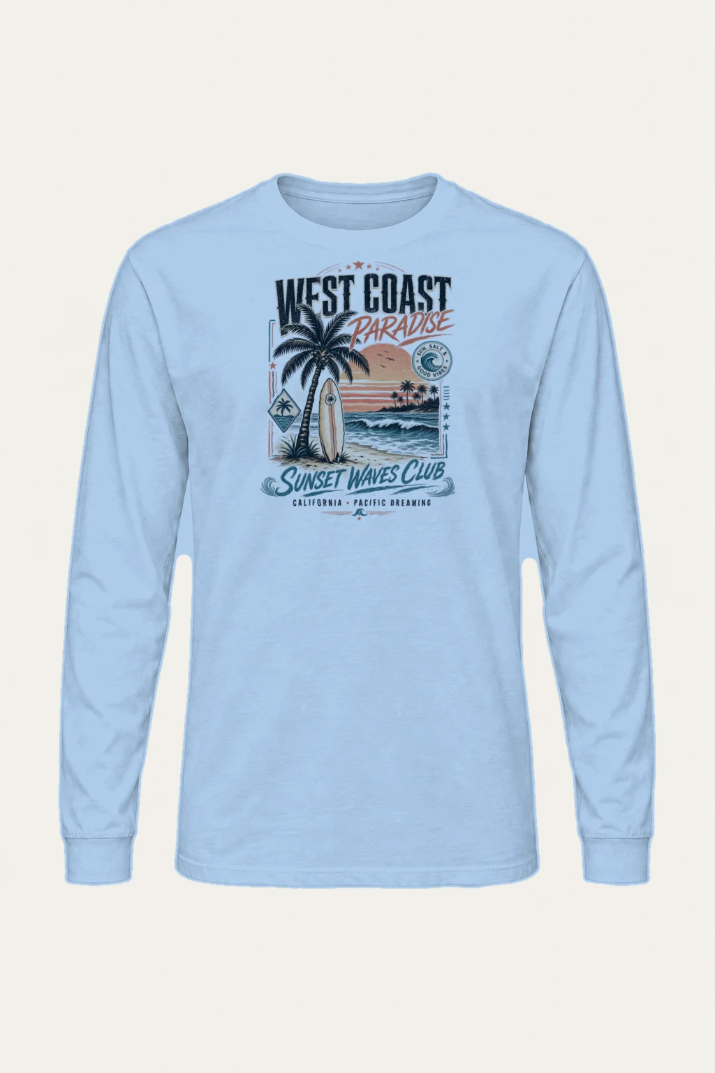 "Sunset Waves Club" Unisex Longsleeve T-shirt | Gildan 2400
