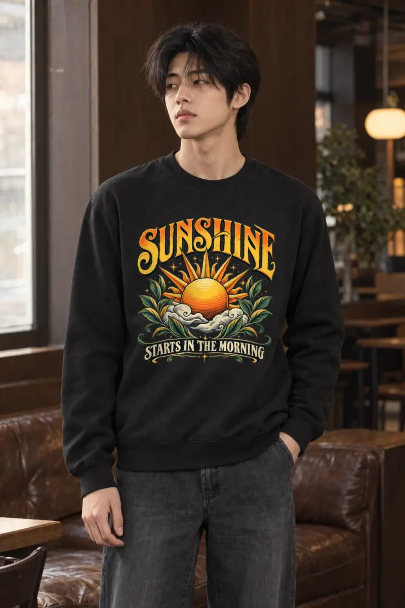 "Sunshine Starts Morning" Heavy Blend Unisex Crewneck Sweatshirt