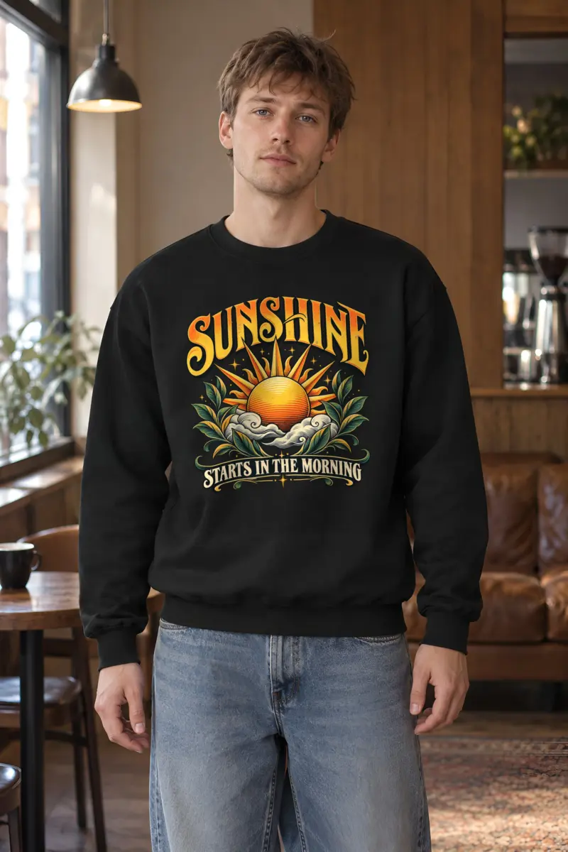 "Sunshine Starts Morning" Heavy Blend Unisex Crewneck Sweatshirt