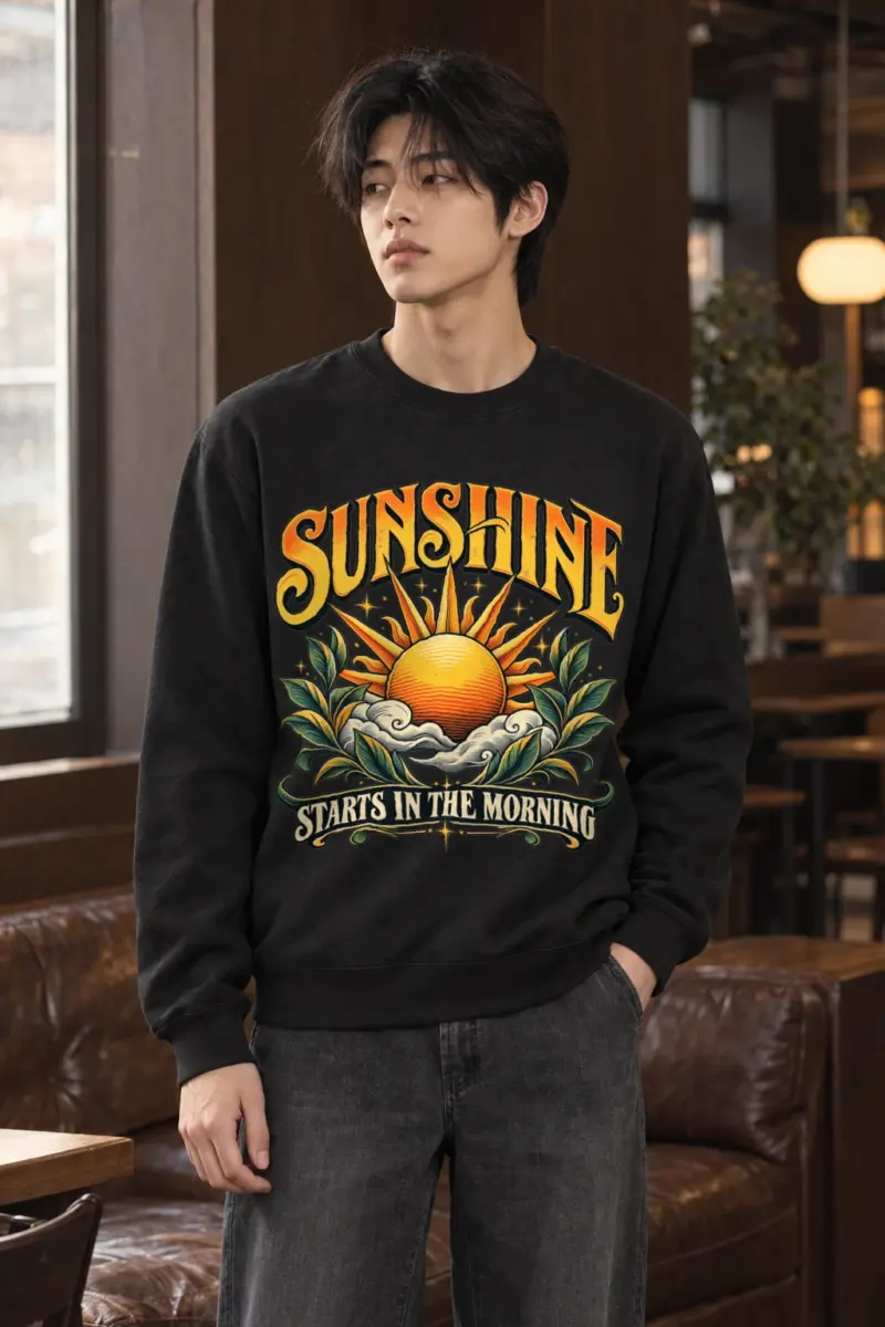 "Sunshine Starts Morning" Heavy Blend Unisex Crewneck Sweatshirt