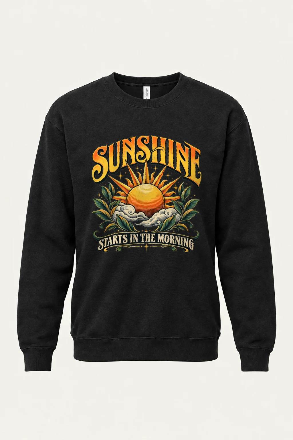 "Sunshine Starts Morning" Heavy Blend Unisex Crewneck Sweatshirt | Gildan 18000