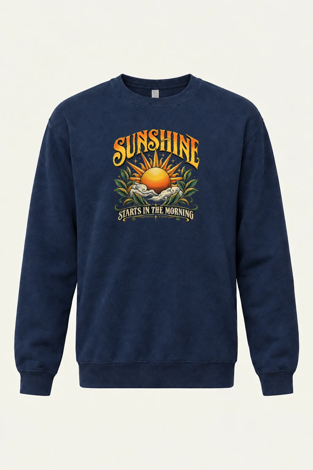 "Sunshine Starts Morning" Heavy Blend Unisex Crewneck Sweatshirt | Gildan 18000